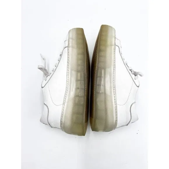 p448 John Glass white leather platform sneakers size 37
