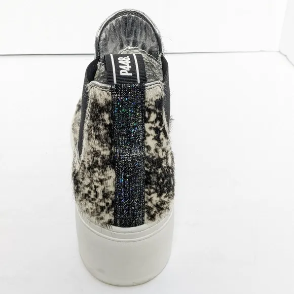P448 Lucy high top calf hair platform sneakers