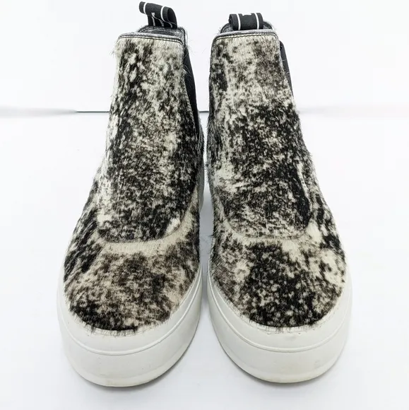 P448 Lucy high top calf hair platform sneakers