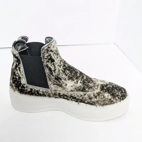 P448 Lucy high top calf hair platform sneakers