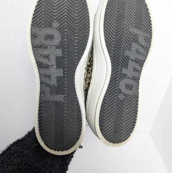 P448 Lucy high top calf hair platform sneakers