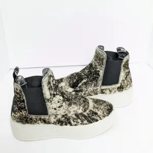 P448 Lucy high top calf hair platform sneakers