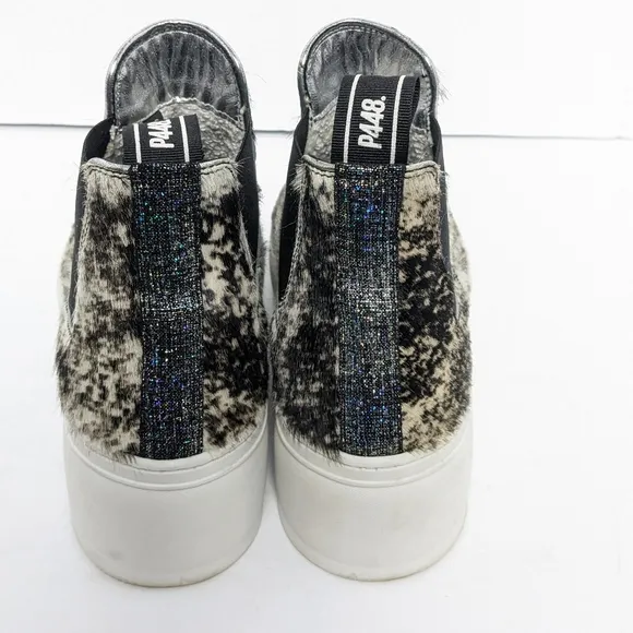 P448 Lucy high top calf hair platform sneakers