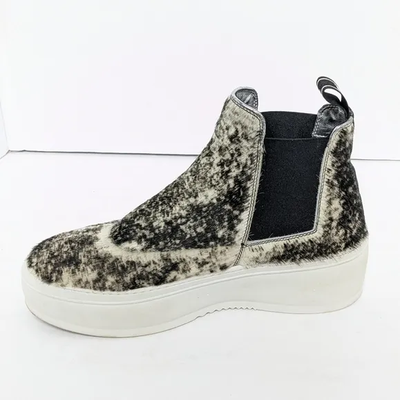 P448 Lucy high top calf hair platform sneakers