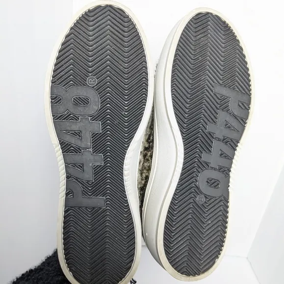 P448 Lucy high top calf hair platform sneakers