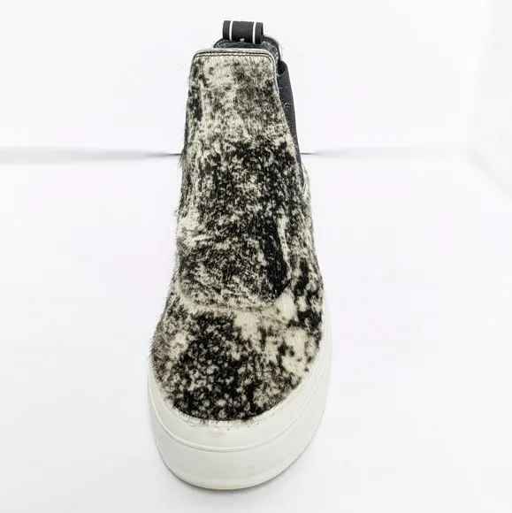 P448 Lucy high top calf hair platform sneakers