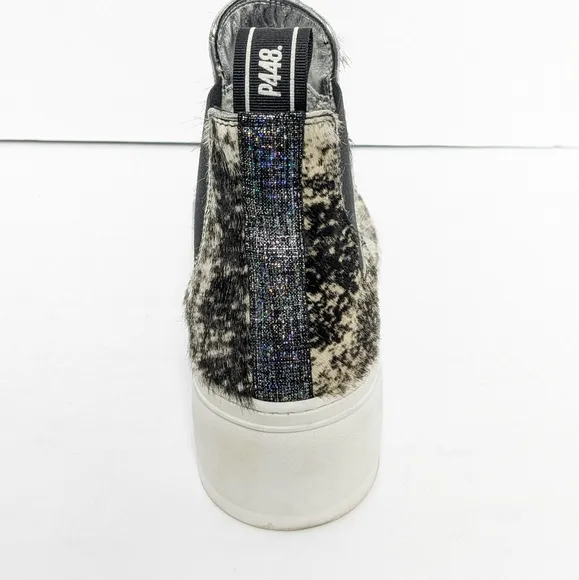 P448 Lucy high top calf hair platform sneakers