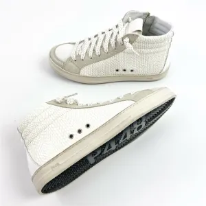 P448 Skate Leather High Top Zip Snakeskin Texture Sneakers