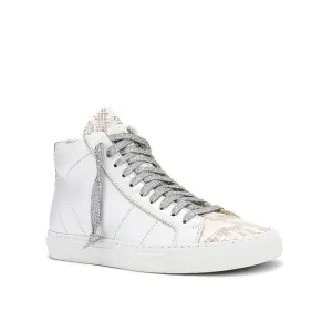 P448 Star High Top Sneaker Sunset Snake Embossed Leather Glitter White 39 9