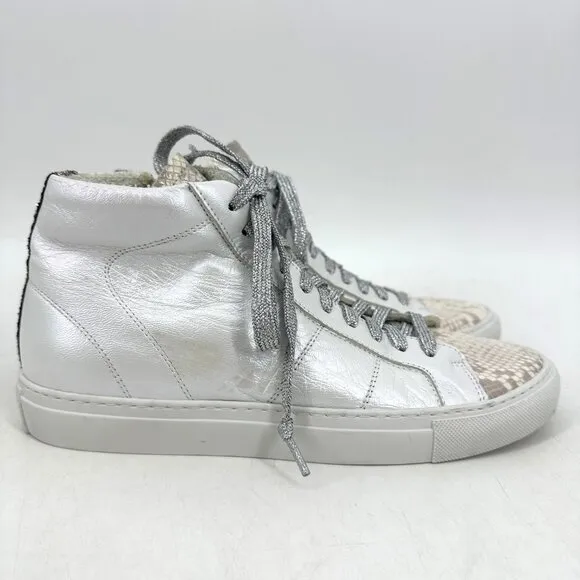 P448 Star High Top Sneaker Sunset Snake Embossed Leather Glitter White 39 9
