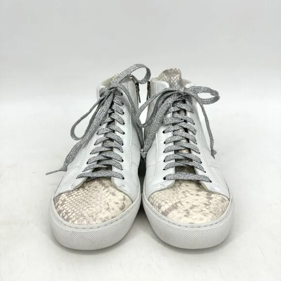 P448 Star High Top Sneaker Sunset Snake Embossed Leather Glitter White 39 9