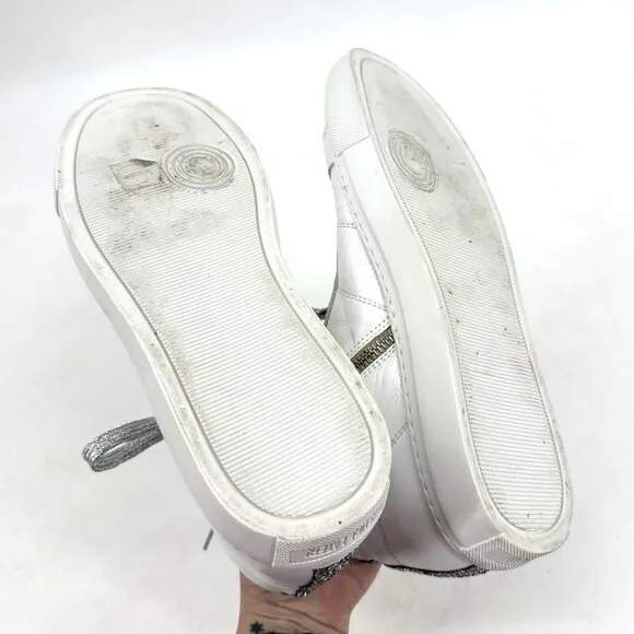 P448 Star High Top Sneaker Sunset Snake Embossed Leather Glitter White 39 9