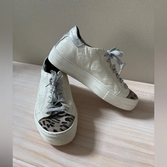 P448 Thea Platform Leopard Print Sneakers Size 6.5 | 37