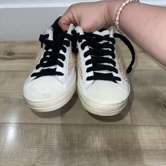P448 Thea Platform Suede Sparkle Sneakers Size 37