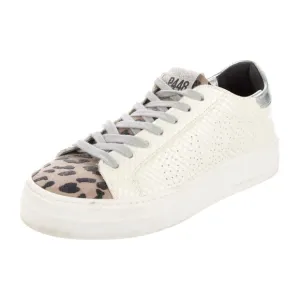 P448 Thea Python Roccia White Leather Platform Sneakers