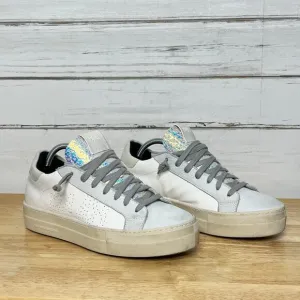 P448 Thea Unicorn Platform Sneakers White Metallic Shoe Size 8.5