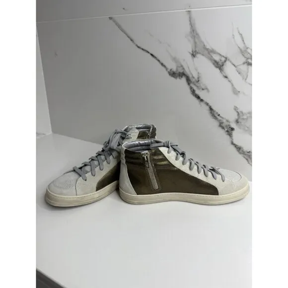 P448  Women's Skate Prisma  High Top Metallic Sneakers Size EU 43 US 12.5/13 NWT