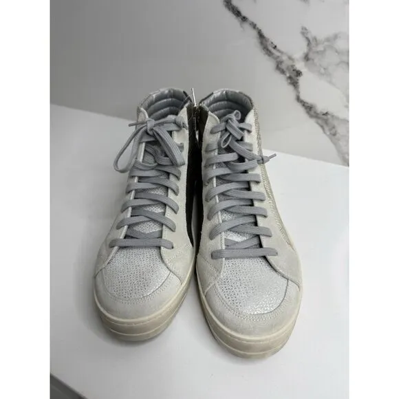 P448  Women's Skate Prisma  High Top Metallic Sneakers Size EU 43 US 12.5/13 NWT