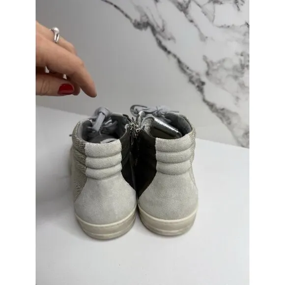 P448  Women's Skate Prisma  High Top Metallic Sneakers Size EU 43 US 12.5/13 NWT