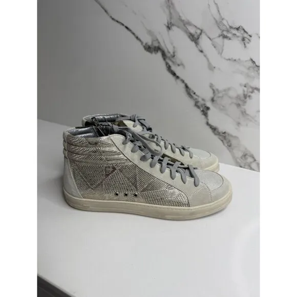 P448  Women's Skate Prisma  High Top Metallic Sneakers Size EU 43 US 12.5/13 NWT