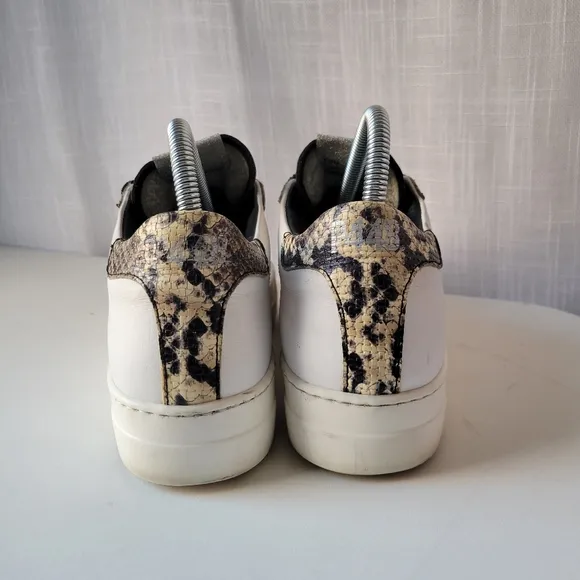 P448 women's Thea white platform snakeskin print leather sneakers size EU 39
