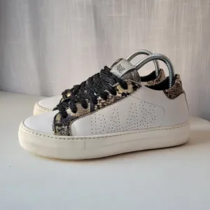 P448 women's Thea white platform snakeskin print leather sneakers size EU 39
