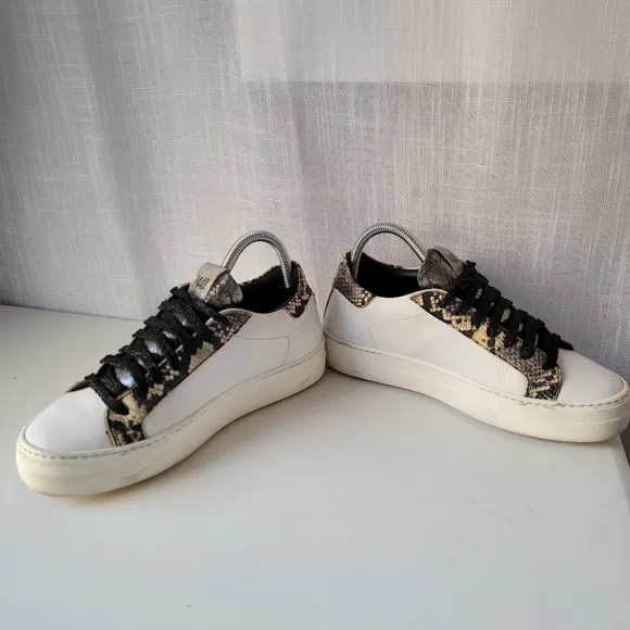 P448 women's Thea white platform snakeskin print leather sneakers size EU 39