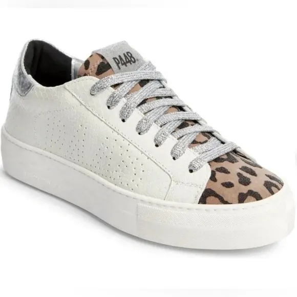 P448 You Can Surf Later Thea Low Top Platform Leather Sneakers Italy 37 US 6.5