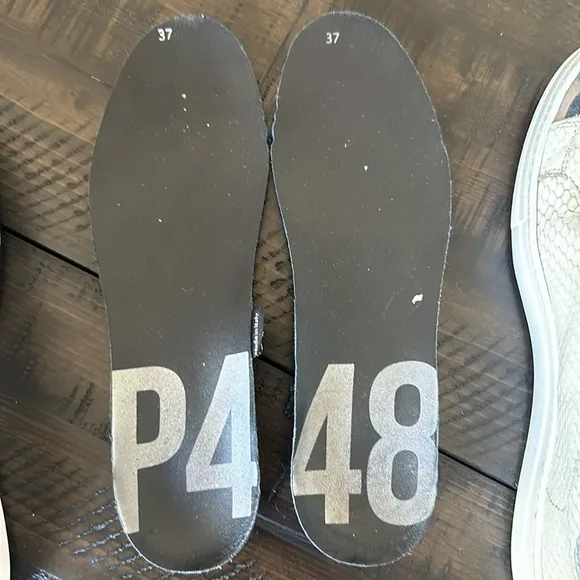 P448 You Can Surf Later Thea Low Top Platform Leather Sneakers Italy 37 US 6.5