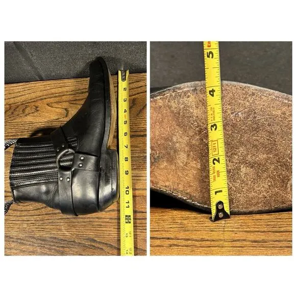 Padilla Mexico Black Leather Western Harness Boots Mens 8.5-9.5 See Measurements