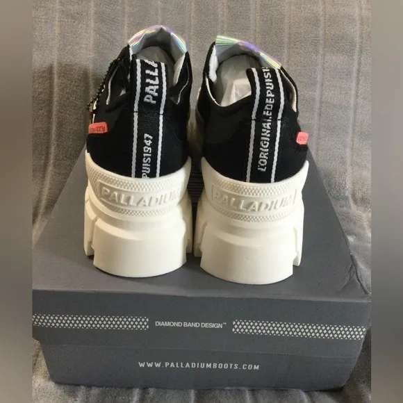 Palladium Women’s Black/White Revolt Platform Sneakers