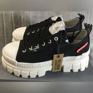 Palladium Women’s Black/White Revolt Platform Sneakers