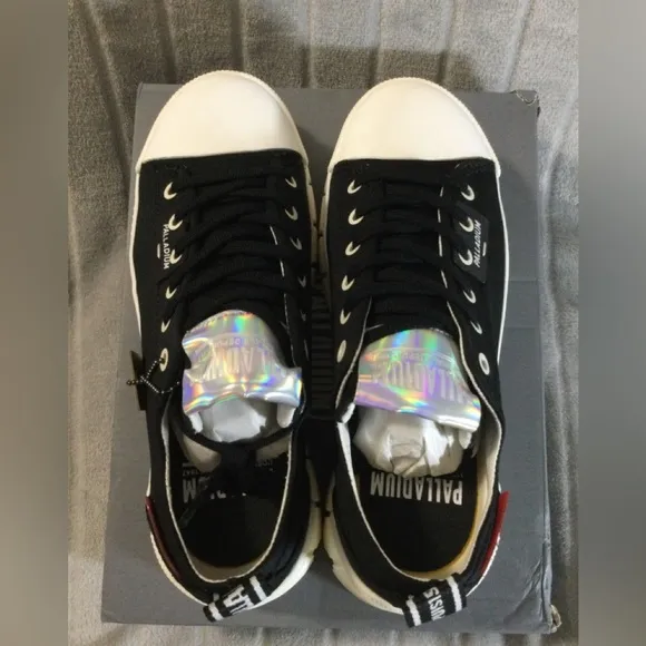 Palladium Women’s Black/White Revolt Platform Sneakers