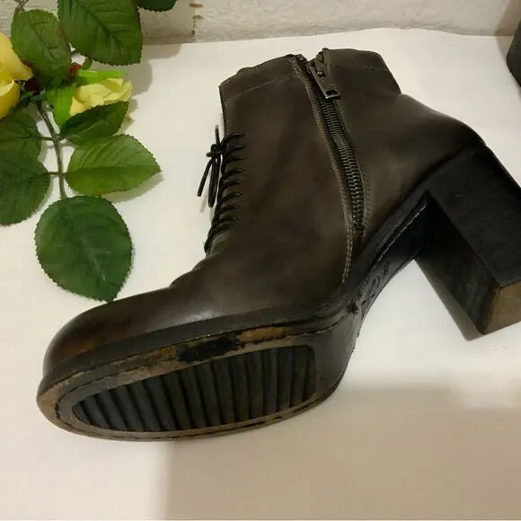 PANTANETTI Brown Leather Women's Shoes Ankle Boots Italy Size US 8.5  EU 38.5