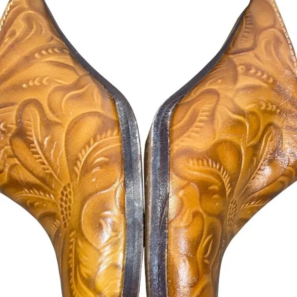 Patricia Nash tooled leather clogs shoes women’s 8 western cowgirl mules artsy