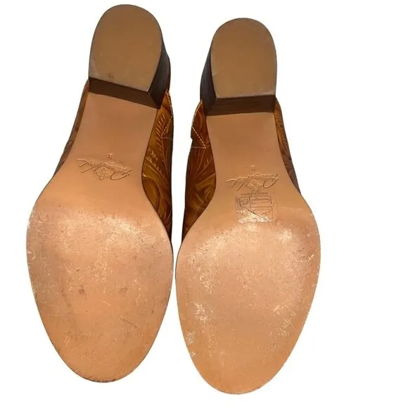 Patricia Nash tooled leather clogs shoes women’s 8 western cowgirl mules artsy
