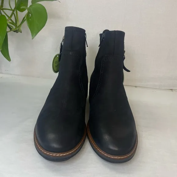 PAUL GREEN‎ DIEGO BOOTIE ZIP MOTO BIKER BLACK NUBUCK BURNISHED ZIP 6 US