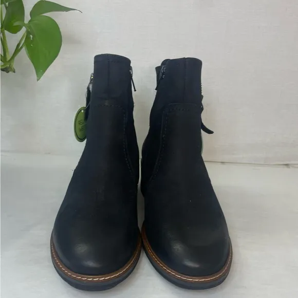 PAUL GREEN‎ DIEGO BOOTIE ZIP MOTO BIKER BLACK NUBUCK BURNISHED ZIP 6 US