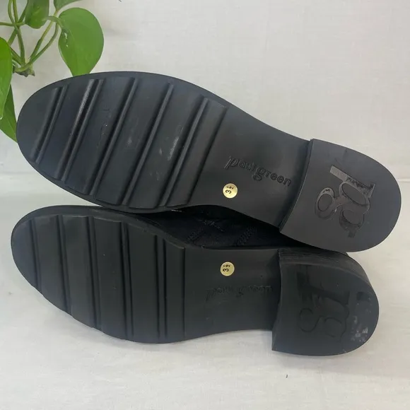 PAUL GREEN‎ DIEGO BOOTIE ZIP MOTO BIKER BLACK NUBUCK BURNISHED ZIP 6 US