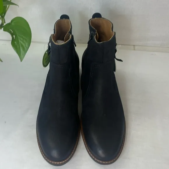 PAUL GREEN‎ DIEGO BOOTIE ZIP MOTO BIKER BLACK NUBUCK BURNISHED ZIP 6 US