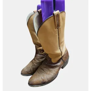 Paul Wheeler Boot Co. Leather Western Boots Two Tone Custom Made 10 D Cowboy