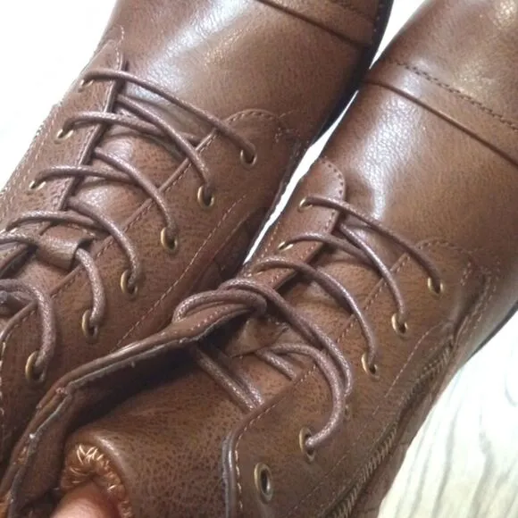 (PB477)  STQ Women's Combat Boots Lace up Ankle Booties Sz 11