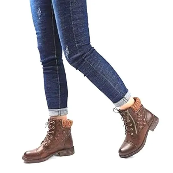 (PB477)  STQ Women's Combat Boots Lace up Ankle Booties Sz 11