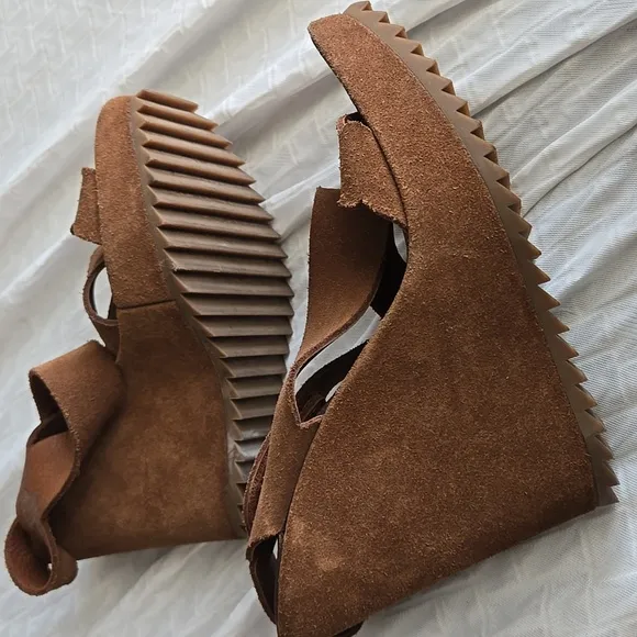Pedro Garcia Brown Suede Wedges Boho Bohemian Western Summer Shoes