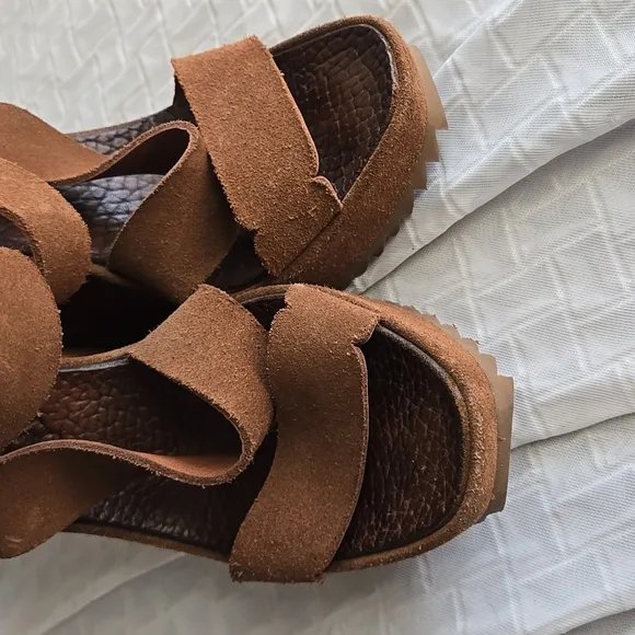 Pedro Garcia Brown Suede Wedges Boho Bohemian Western Summer Shoes