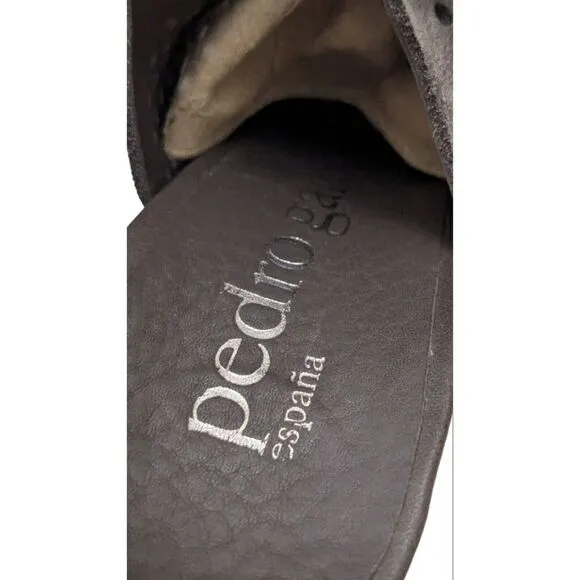 Pedro Garcia Persis Grey Suede Slingback Peeptoe Heeled Perforated Sandals 39.5
