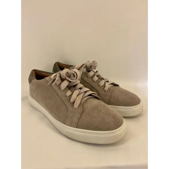 Peter Millar Men’s Crown Suede Sneaker Beige/Stone Lace Up Casual Shoes Size 8