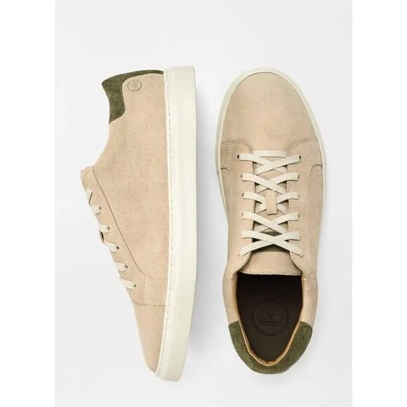 Peter Millar Men’s Crown Suede Sneaker Beige/Stone Lace Up Casual Shoes Size 8