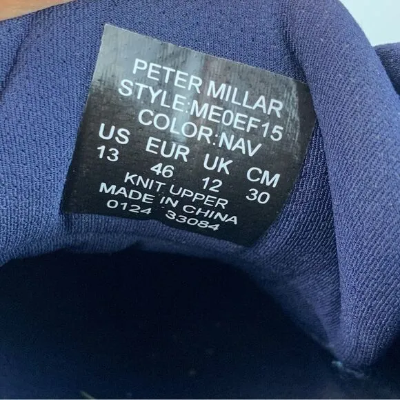 Peter Millar Men’s Navy Knit Drift V2 Sneaker slip on shoes size 13