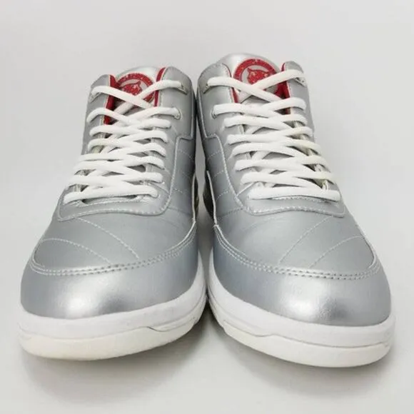 Philipp Plein Sport Equipment 1978 Malone Silver Hi-Top Sneakers Size 8.5